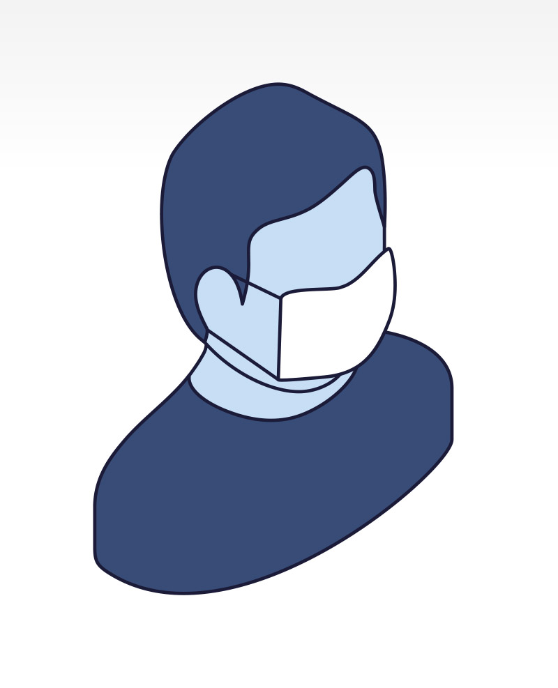 Imagen de un maniquí con mascarilla